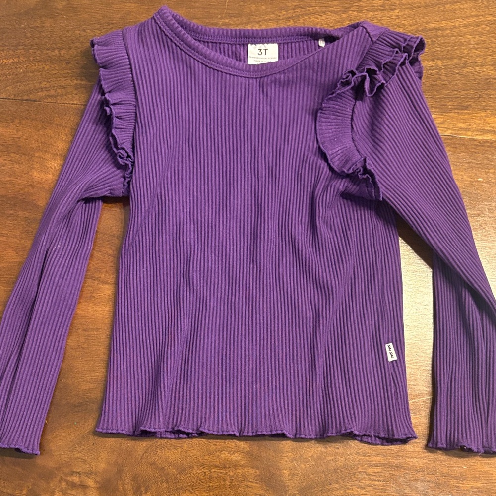 Little Sleepies Purple Ruffled Long Sleeve Top
